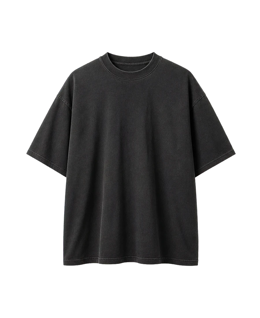 A black T-shirt. The new design remains hidden.